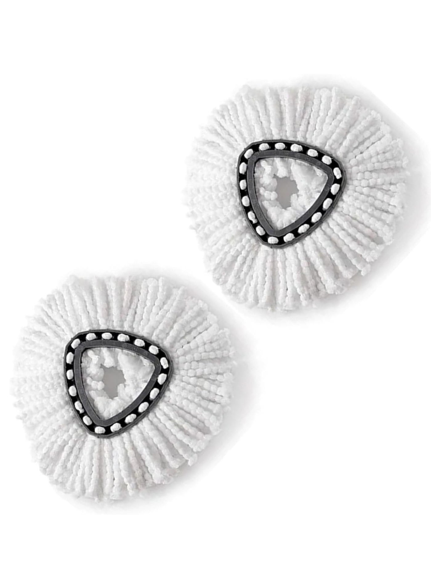 Spin Mop Heads Replacement - Compatible with Mop Heads Replacements, Easy Wring Spin Mop Replace Head for Floor Cleaning, Triangle Shape (2-Pack, White)