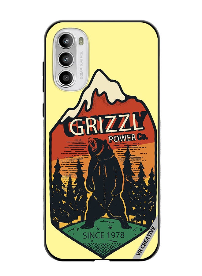 VR CREATIVE Protective Case Cover For Motorola Moto G82 Grizzly Bear Design Multicolour - Image 1