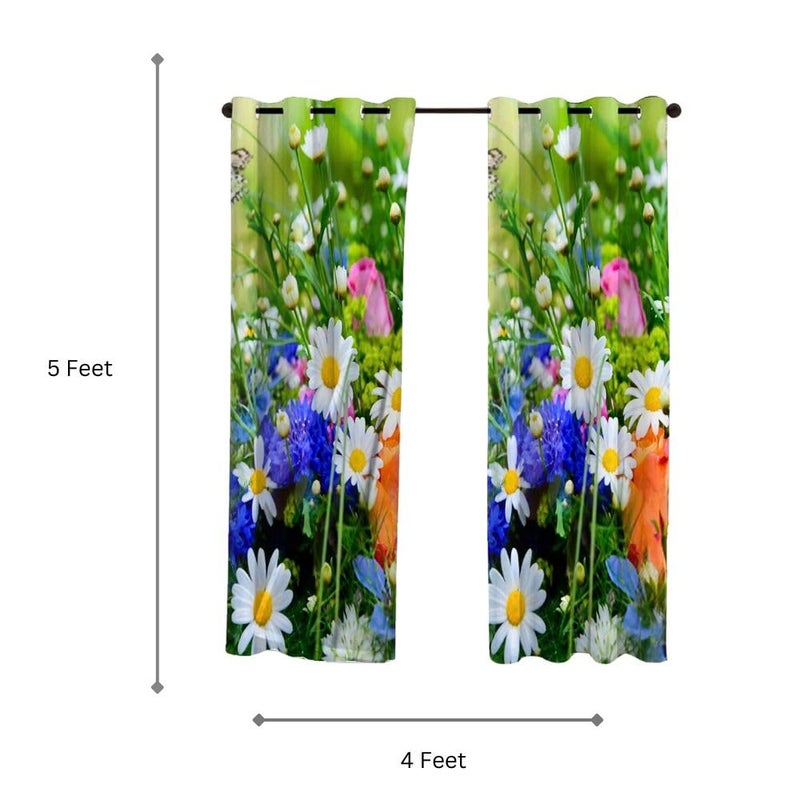 Ra Enterpsrises Digital 3D Printed Modern Polyester 11 Design Special Long Crush Single Piece Tab Top Door Semi Sheer Curtain | (Pack Of 01, 5 Feet X 4 Feet),Multicolour  - Image 3