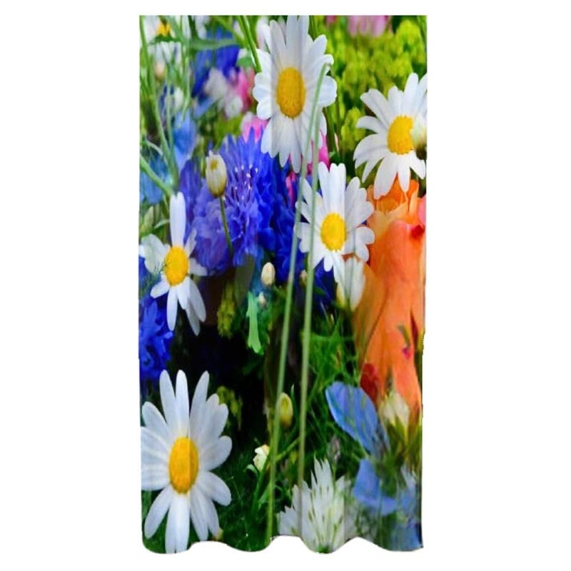 Ra Enterpsrises Digital 3D Printed Modern Polyester 11 Design Special Long Crush Single Piece Tab Top Door Semi Sheer Curtain | (Pack Of 01, 5 Feet X 4 Feet),Multicolour  - Image 4