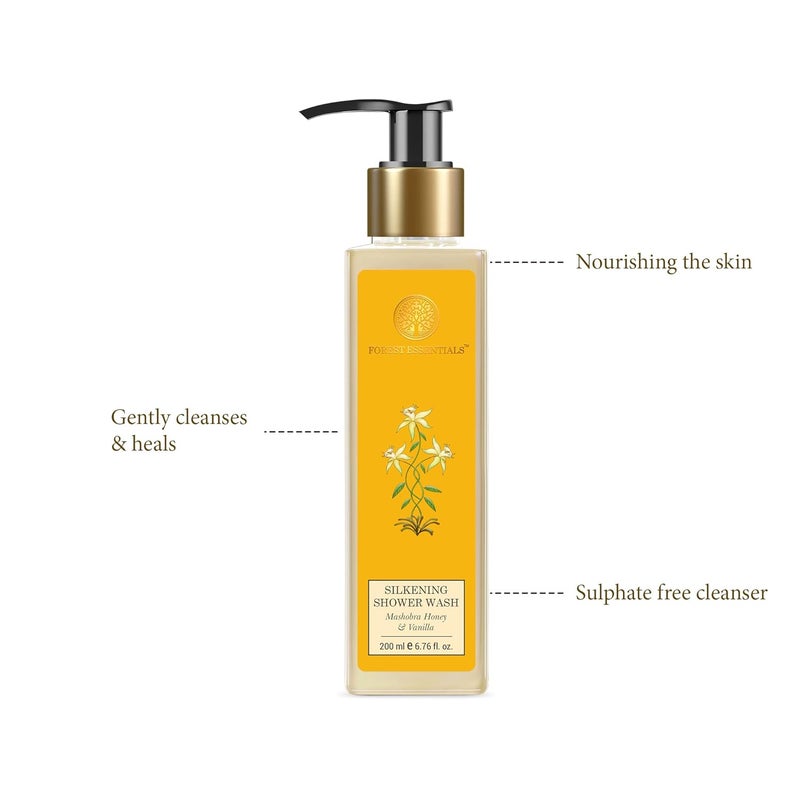Forest Essentials Silkening Shower Wash Mashobra Honey  Vanilla - Image 2