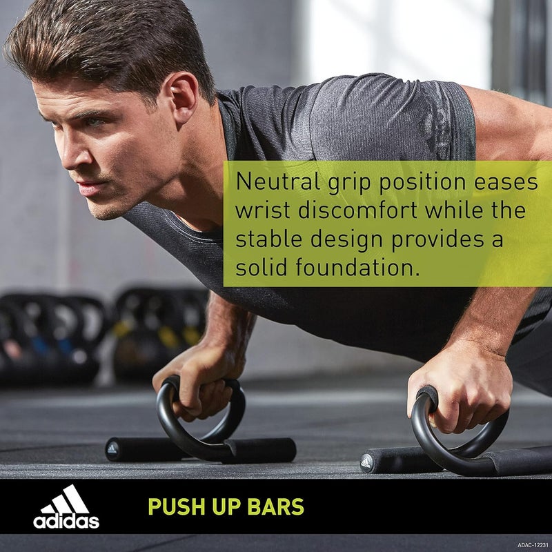 Adidas Push Up Bars Sturdy Non-Slip Handles for Upper Body Strength & Core Stability - Image 5