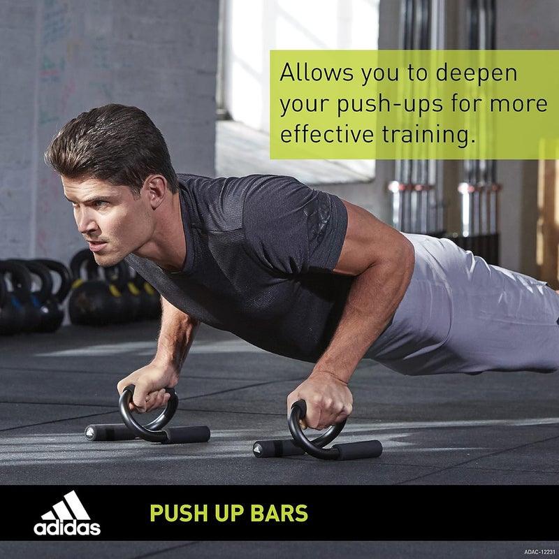 Adidas Push Up Bars Sturdy Non-Slip Handles for Upper Body Strength & Core Stability - Image 3