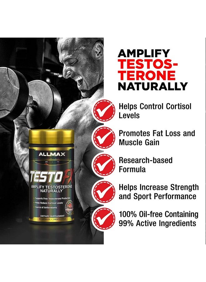 أولماكس نيوتريشن ALLMAX Nutrition TESTOFX Male Support، يدعم القوة والقدرة على التحمل، مركب من نبات التريبولوس تيريستريس، وأشواغاندا، وتونغكات علي، 90 كبسولة، إمداد لمدة 30 يومًا - Image 3