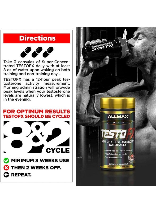 أولماكس نيوتريشن ALLMAX Nutrition TESTOFX Male Support، يدعم القوة والقدرة على التحمل، مركب من نبات التريبولوس تيريستريس، وأشواغاندا، وتونغكات علي، 90 كبسولة، إمداد لمدة 30 يومًا - Image 4