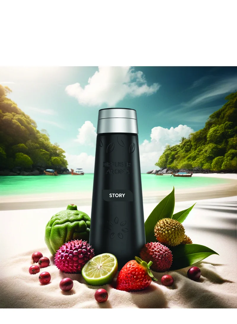Dr Scent Diffuser Aroma Story : Captivating Blend of Bergamot, Lychee, and Lavender, with Rich Undertones of Agarwood, Caramel, and White Musk - A Fragrant Symphony of Exquisite Notes - 500ml
