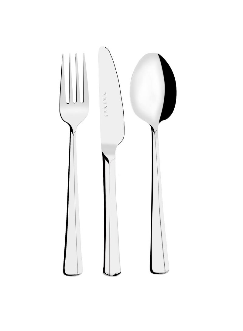 Serenk Paris 18-Piece Stainless Steel Cutlery Set - Durable Spoons and Forks for Everyday Use, Elegant Kitchen and Dining Set - Image 1