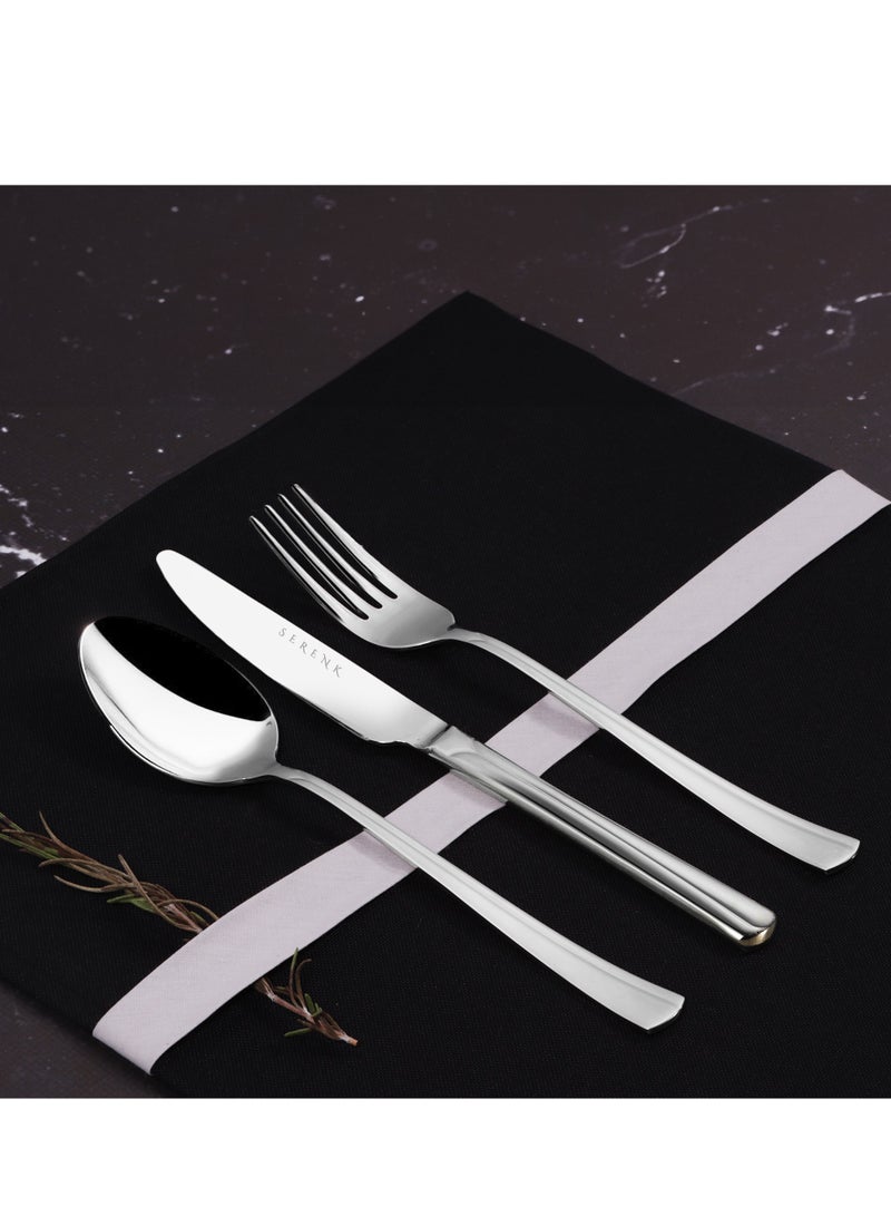Serenk Paris 18-Piece Stainless Steel Cutlery Set - Durable Spoons and Forks for Everyday Use, Elegant Kitchen and Dining Set - Image 4