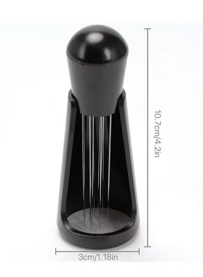 Hoasis Coffee Needle Espresso Dispensing Tool， Coffee Ground Stirrer With Aluminum Stand  10.7x3x3cm（black） - Image 2