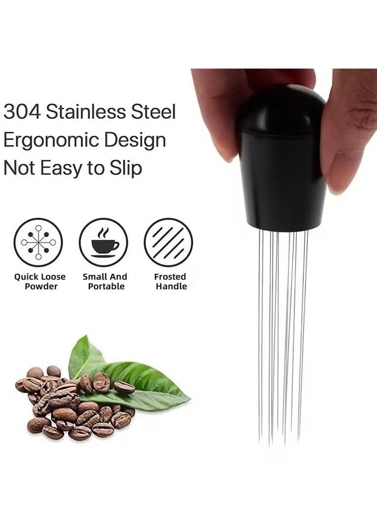 Hoasis Coffee Needle Espresso Dispensing Tool， Coffee Ground Stirrer With Aluminum Stand  10.7x3x3cm（black） - Image 3