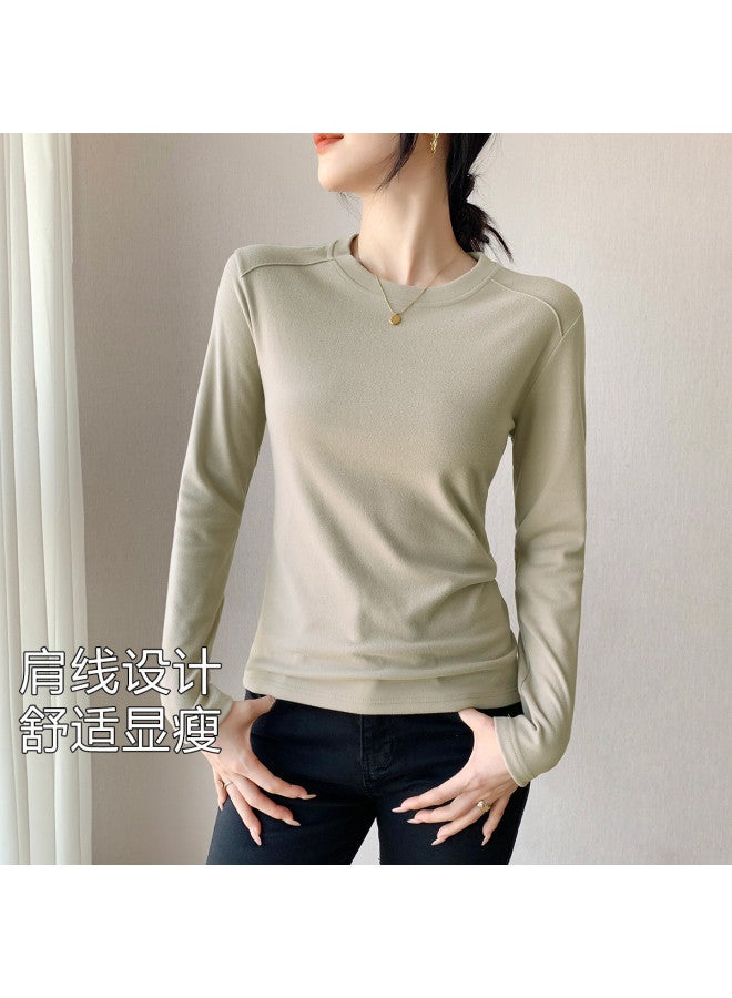 Top melon New Autumn Round Neck Women'S Base Layer Top, Women'S Autumn Wear, Ladies' Innerwear - Image 3