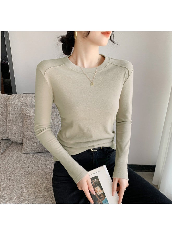 Top melon New Autumn Round Neck Women'S Base Layer Top, Women'S Autumn Wear, Ladies' Innerwear - Image 5