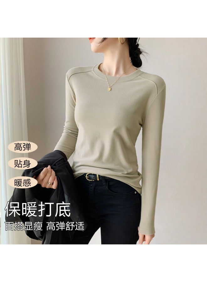 Top melon New Autumn Round Neck Women'S Base Layer Top, Women'S Autumn Wear, Ladies' Innerwear - Image 2