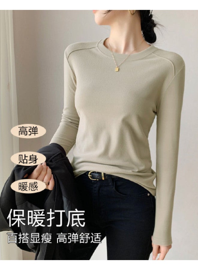 Top melon New Autumn Round Neck Women'S Base Layer Top, Women'S Autumn Wear, Ladies' Innerwear - Image 1