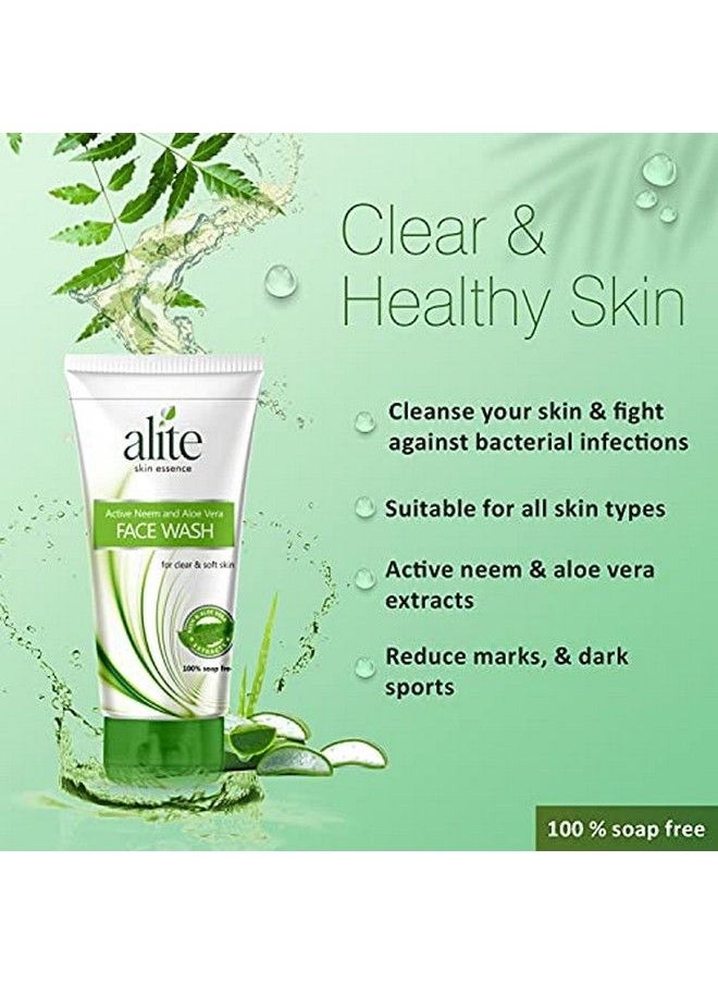 alite - Active Neem And Aloevera Face Wash Combo Pack Of 3 Soap Free ;; Enriched With Vitamin E ;; Neem And Aloe Vera Extract ;; Gentle On Skin ;; Helps To Make Skin Soft Glowing & Nourished 70G Each (Unisex) - Image 1