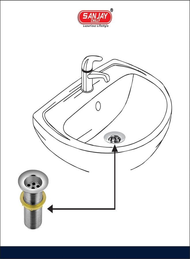 Sanjay Chilly Stainless Steel Waste Coupling Full Thread for Washbasin Kitchen Sink Drain Strainer Quick Silver (Waste Coupling Full Thread 9 Inch) - Image 4