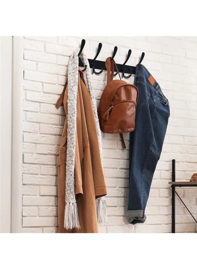 yongsheng Wall Hanger With 5 Hooks Black 40x3.7cm,Wall Mounted Coat Rack, Five Heavy Duty Tri Hooks All Metal Construction for Jacket Coat Hat in Mudroom Entryway  - Image 5