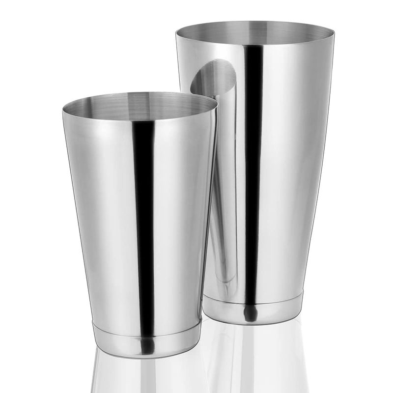 Etens Cocktail Shaker Tins Set Stainless Steel, Pro Bar Style Boston Shakers Bartending, Two Piece Martini Shaker Cup Drink Mixer for Bartender â€“ Silver Bar Tools Weighted Metal Shaking Tin - Image 1