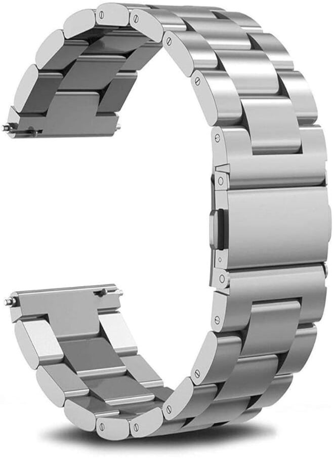 Nuoan Quick Release Stainless Steel Replacement Watch Band For Samsung Gear S3 Frontier /Classic - Silver 