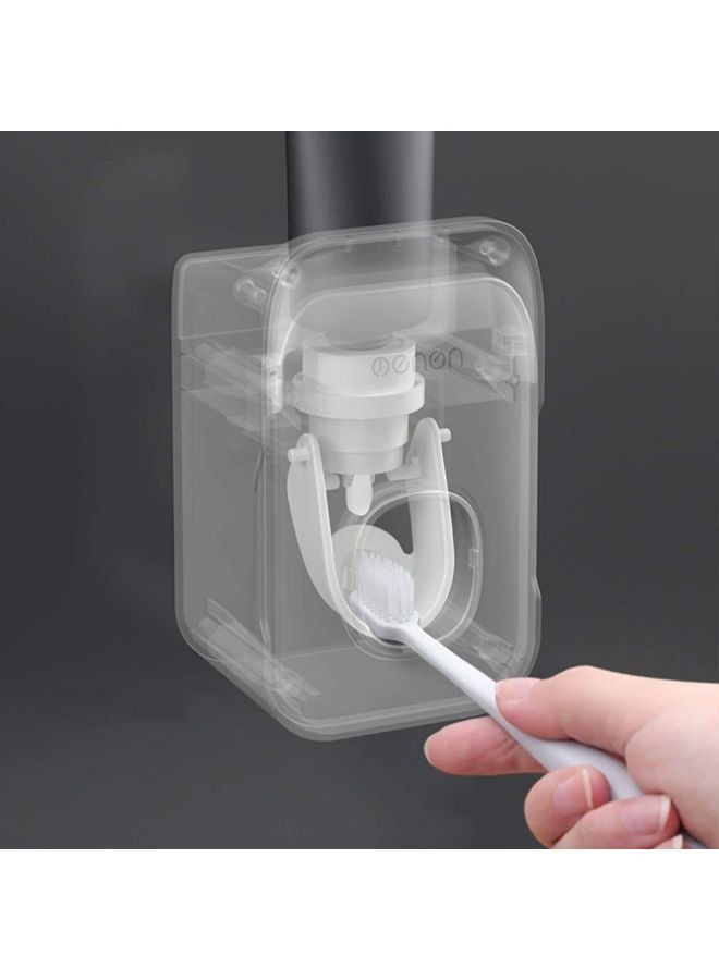 Wall Mounted Toothpaste Dispenser With Toothbrush Holder - Image 2