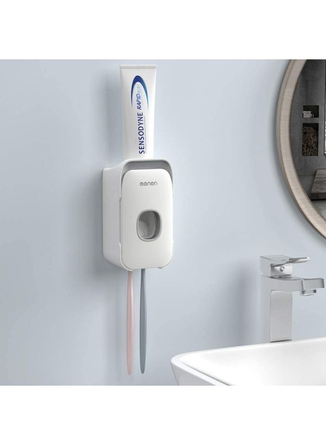 Wall Mounted Toothpaste Dispenser With Toothbrush Holder - Image 4