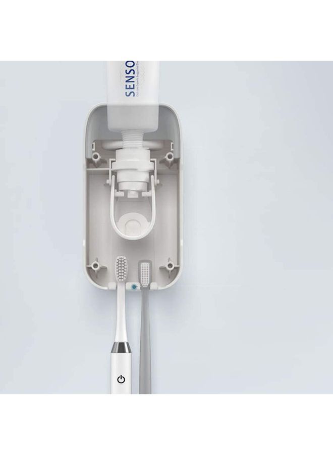Wall Mounted Toothpaste Dispenser With Toothbrush Holder - Image 3