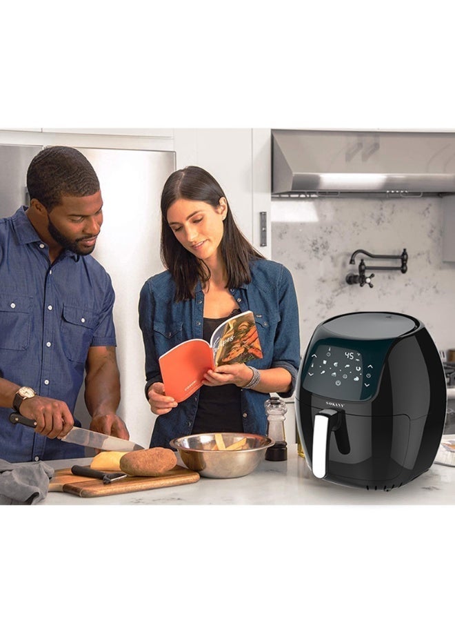 sokany Large Airfryer 8L 1800W Power Rapid Air Technology, Digital Touch Screen,8 Preset Functions,Overheating Protection Adjustable Temperature 80°C-200°C,Black - Image 2