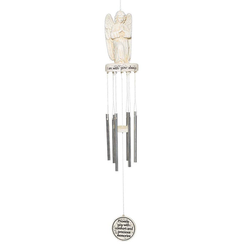 Josephs Studio by Roman Inc PRAYING ANGEL WINDCHIME Garden Collection Religious Statue Holy Family Memorial Angel Patron Saint Garden Dcor 3x2x18