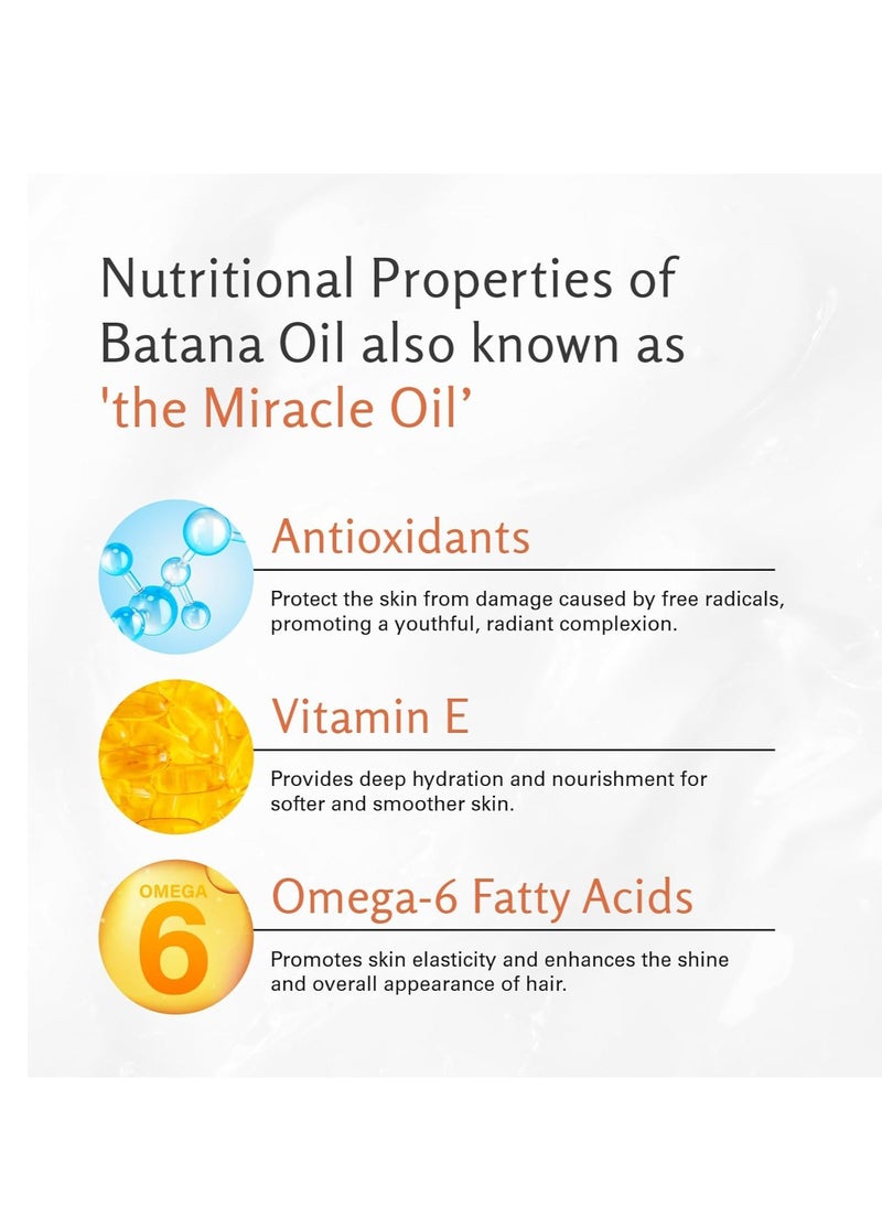 M3 Naturals M3 Naturals Vegan Batana Oil | Unrefined Batana Oil for Hair & Skin | Supports Healthy Skin & Collagen Production| 100% Pure Batana & Non-GMO | 2 FL OZ (59 ML)  - Image 2