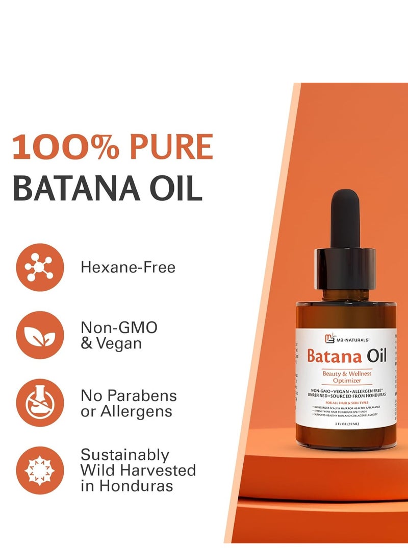 M3 Naturals M3 Naturals Vegan Batana Oil | Unrefined Batana Oil for Hair & Skin | Supports Healthy Skin & Collagen Production| 100% Pure Batana & Non-GMO | 2 FL OZ (59 ML)  - Image 3