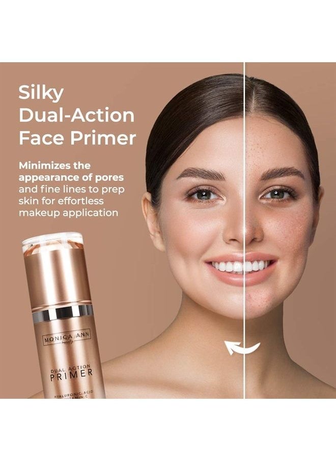 Monica Ann Beauty Dual-Action Face Primer - 30 mL | Hydrating Makeup Primer With Vitamin C & Hyaluronic Acid | Smoothing Translucent Matte Pore Minimizer | Foundation Primer For Any Skin Tone  - Image 4
