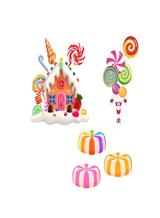 PrettyurParty PRETTY UR PARTY Candy Land Theme Paper Cutouts for Birthday Parties, Candyland Supplies décor, Candy Theme Birthday Decoration, Cutouts for Classroom, Bedroom –Multicolour (10 pcs) - Image 4