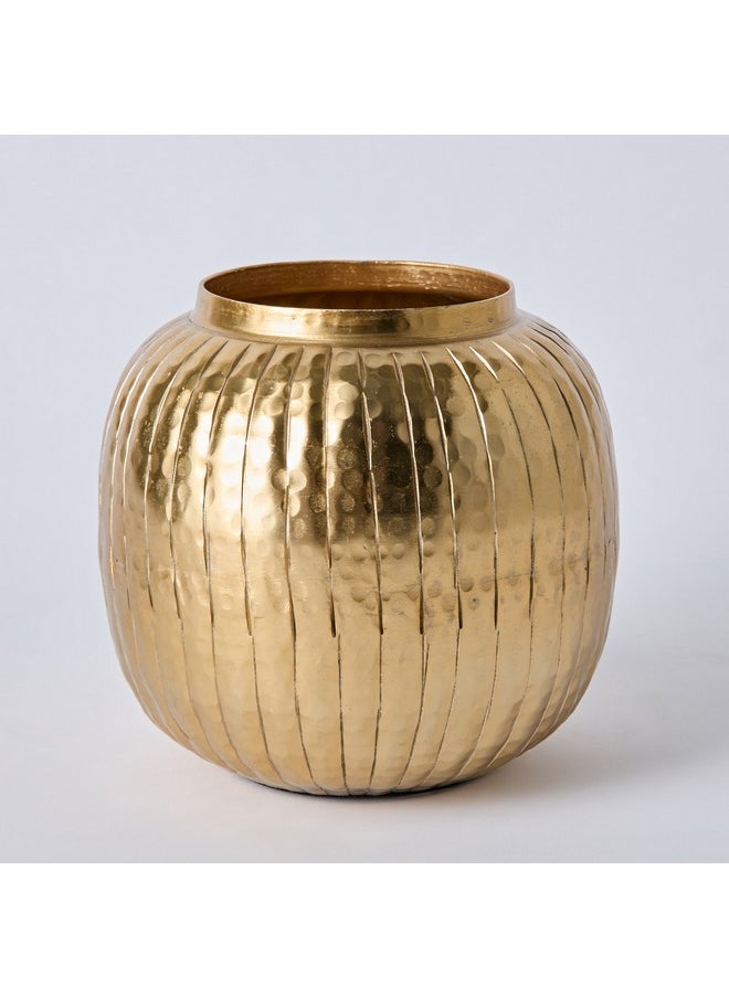 Home Box Ausie Aluminium Ribbed Vase 17.5 x 17.5 x 17 cm  - Image 5