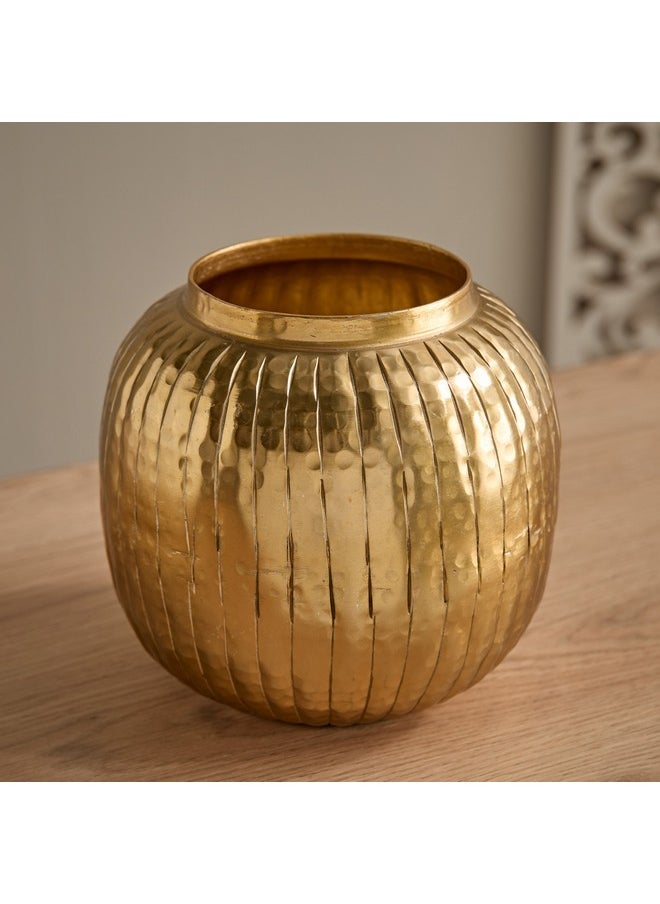 Home Box Ausie Aluminium Ribbed Vase 17.5 x 17.5 x 17 cm  - Image 2