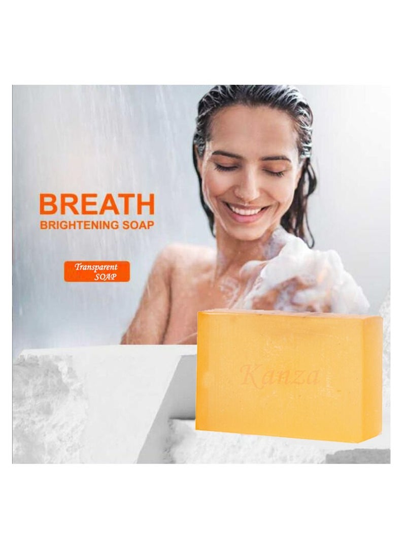 Kanza 4 - Pieces Brightening Transparent  Papaya Soaps 65Grm*4Pcs  - Image 3