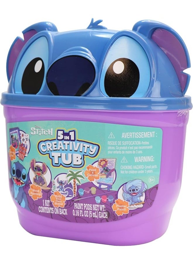 Disney Tara Toys Disney Stitch 5 in 1 Creativity Tub, 50-Piece Paint and Color Preschool Arts and Crafts Activity Set, Kids for Ages 3 Up - [10209] - Image 3