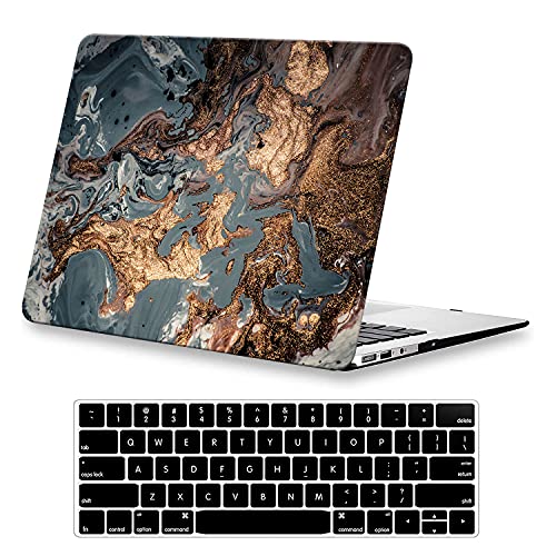 KEROM Compatible for MacBook Pro 14 Inch Case 2026 M5, 2021-2025 M4 M3 M2 M1 Pro/Max A3427 A3426 A3434 A3112 A3185 A3401 A2918 A2992 A2779 A2442, Cute Plastic Hardshell & Keyboard Cover, Gold Marble - Image 1