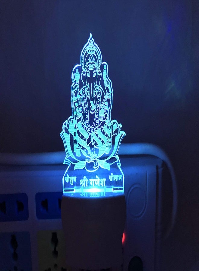 UKANI® Night Lamp Ganesh Ji Design Acrylic Night Light with Plug for Bedroom/Kitchen/Home/Office 7 Color Changing Light (Size 3 Inch) (Multi Color) for Birthday Gift3 - Image 4