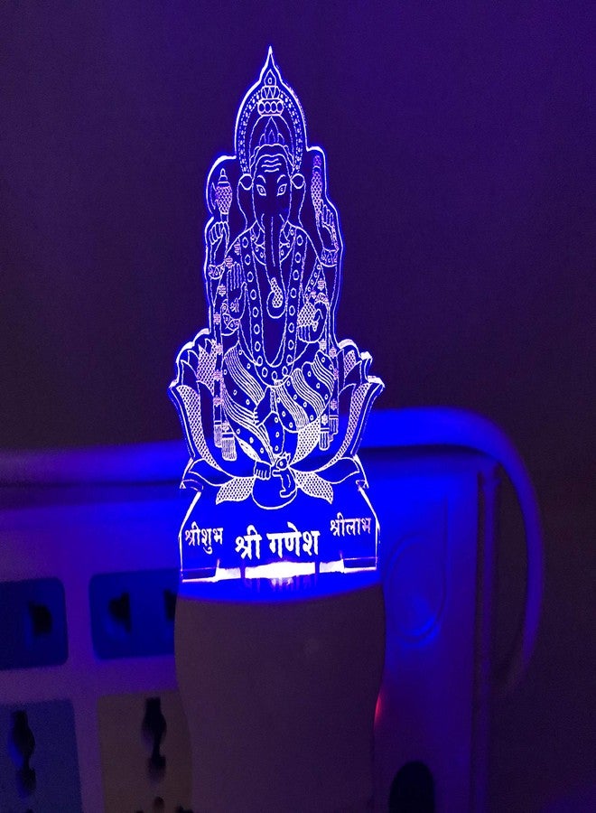 UKANI® Night Lamp Ganesh Ji Design Acrylic Night Light with Plug for Bedroom/Kitchen/Home/Office 7 Color Changing Light (Size 3 Inch) (Multi Color) for Birthday Gift3 - Image 5