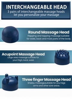Generic Electric Dual Head Massager Powerful Double Head Full Body Handheld Dual Tapper Vibrating Massagers for For Neck, Back, Shoulder, Leg, Foot, Calf, Hips, Hand, Palm, Thigh, Feet, Arms Muscles Relaxation Deep Tissue Percussion Massage Pain Relief Therapy With Long Handle Dolphin Shape Machine  - Image 3