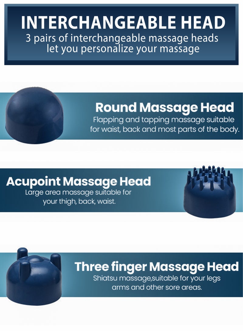 Generic Electric Dual Head Massager Powerful Double Head Full Body Handheld Dual Tapper Vibrating Massagers for For Neck, Back, Shoulder, Leg, Foot, Calf, Hips, Hand, Palm, Thigh, Feet, Arms Muscles Relaxation Deep Tissue Percussion Massage Pain Relief Therapy With Long Handle Dolphin Shape Machine - Image 3
