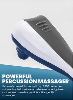 Generic Electric Dual Head Massager Powerful Double Head Full Body Handheld Dual Tapper Vibrating Massagers for For Neck, Back, Shoulder, Leg, Foot, Calf, Hips, Hand, Palm, Thigh, Feet, Arms Muscles Relaxation Deep Tissue Percussion Massage Pain Relief Therapy With Long Handle Dolphin Shape Machine  - Image 4