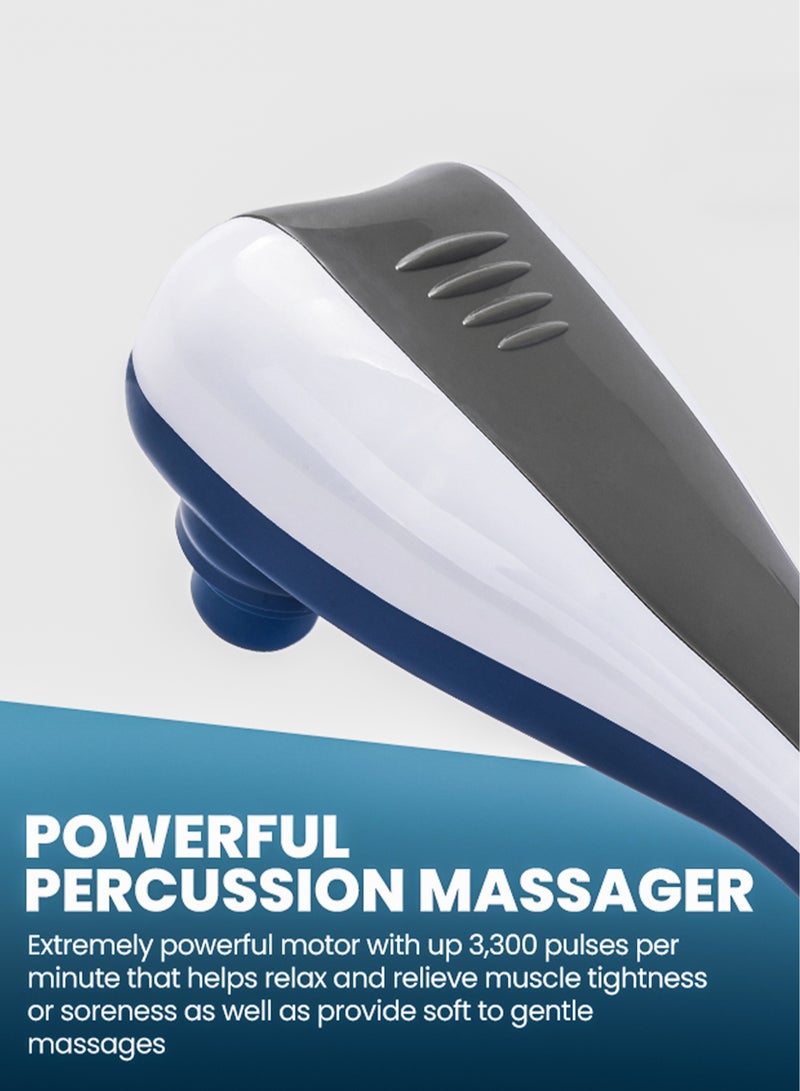 Generic Electric Dual Head Massager Powerful Double Head Full Body Handheld Dual Tapper Vibrating Massagers for For Neck, Back, Shoulder, Leg, Foot, Calf, Hips, Hand, Palm, Thigh, Feet, Arms Muscles Relaxation Deep Tissue Percussion Massage Pain Relief Therapy With Long Handle Dolphin Shape Machine - Image 4