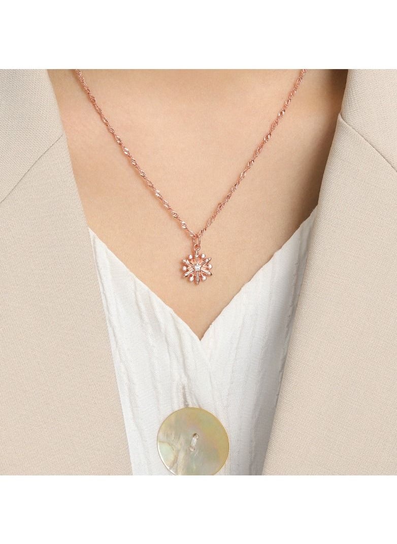 Satinior - Windmill sun flower shape titanium steel necklace - Image 1