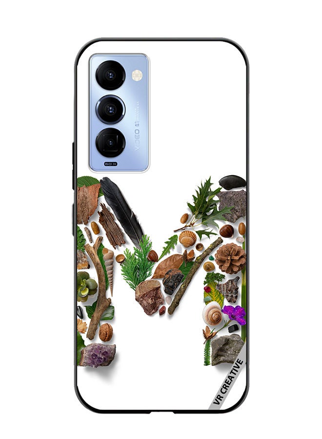VR CREATIVE Protective Case Cover For Tecno Camon 18/18 P Alphabet M Design Multicolour - Image 1