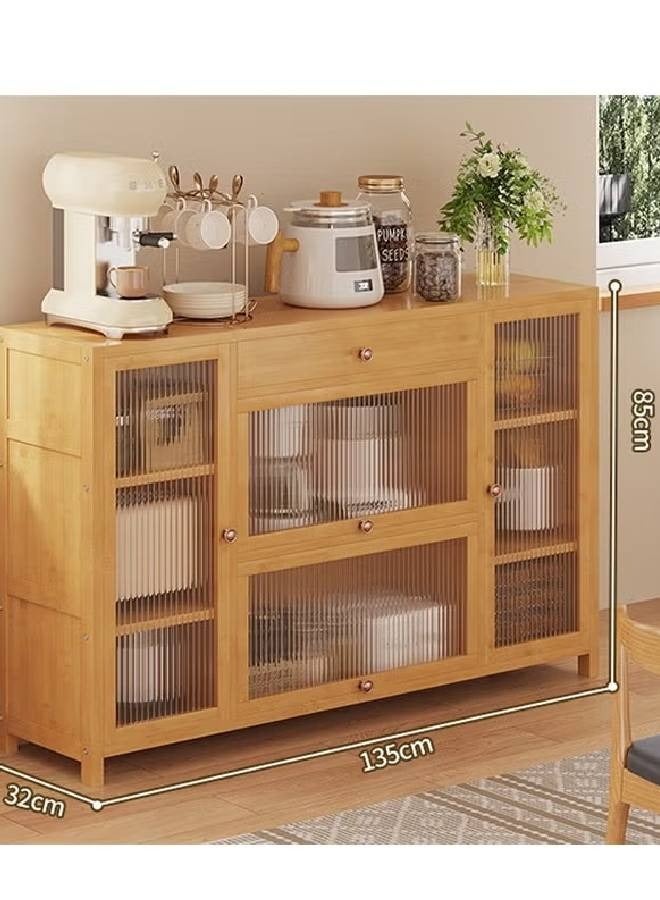 كلناميان خزانة مطبخ خشبية حديثة للتخزين مع أرفف لغرفة المعيشة والمطبخ - Image 2