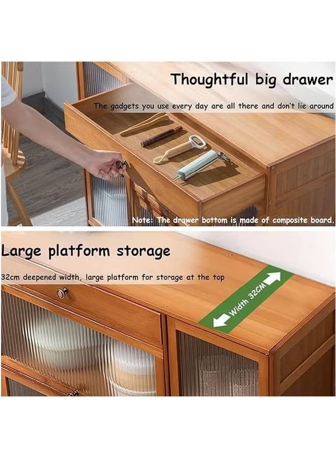 كلناميان خزانة مطبخ خشبية حديثة للتخزين مع أرفف لغرفة المعيشة والمطبخ - Image 3