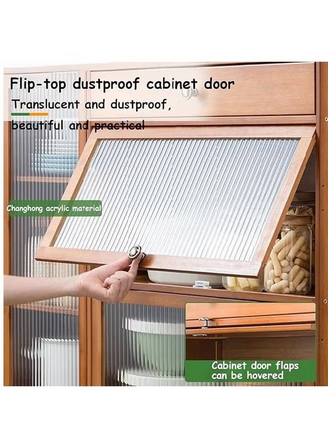 كلناميان خزانة مطبخ خشبية حديثة للتخزين مع أرفف لغرفة المعيشة والمطبخ - Image 4