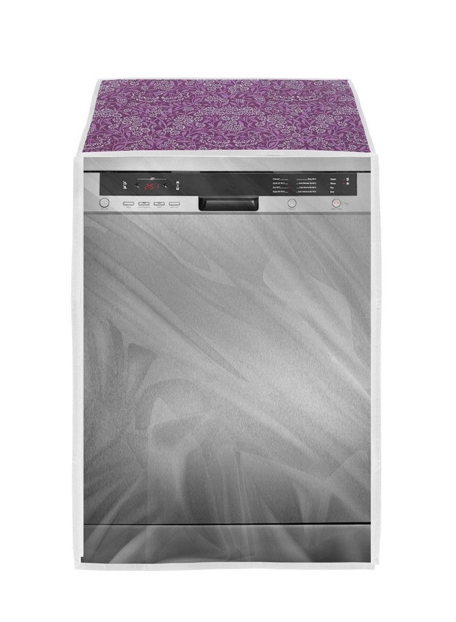 Classic غطاء غسالة صحون كلاسيكي مناسب لبوش بسعة 12، 13، 14، 15 إعداد (63X63X81 سم، زهرة بنفسجية) - Image 5