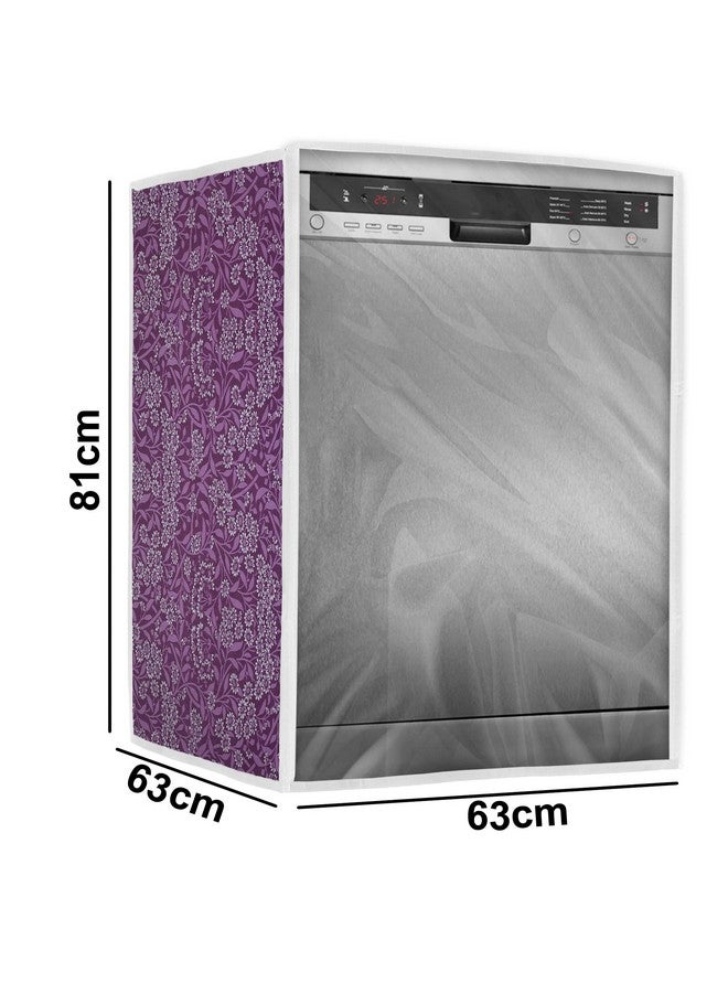 Classic غطاء غسالة صحون كلاسيكي مناسب لبوش بسعة 12، 13، 14، 15 إعداد (63X63X81 سم، زهرة بنفسجية) - Image 4